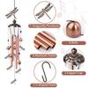 Elephant Memorial Wind Chimes Hummingbird Angel Decorative Wind Chimes with 4 Aluminum Tubes S Hook for Indoor and Outdoor Decor