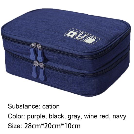 Bolsa de armazenamento de cabos Camada dupla Grande capacidade Gadget eletrônico portátil Organizador de viagem para casa