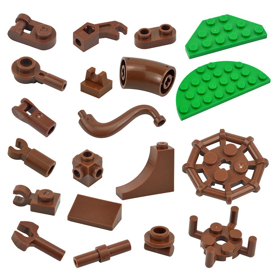 MOC Bausteine Äste Stamm Pflanze Baum Teile Steine zusammenbauen Konstruktionsspielzeug für Kinder Kompatibel 65473 4733 22888 75937
