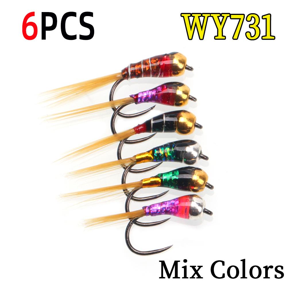 

6 шт. нимф Perdigon или евронимф для утяжеленной нахлыстовой ловли нимфы быстро тонущие приманки для ловли форели, хариуса