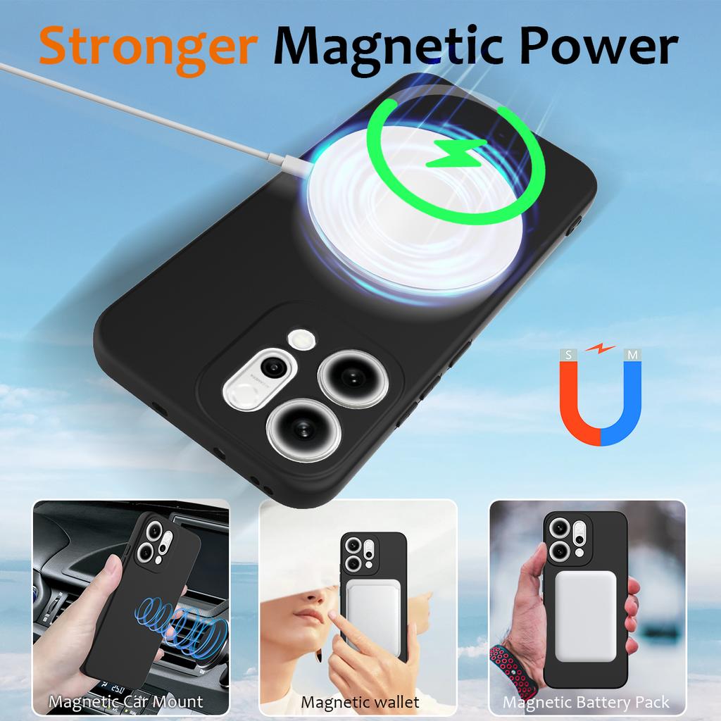 For Oppo Reno14 Pro 5G (China)/Oppo Reno14 Pro 5G (Global) Case Compatible with MagSafe Anti-Drop Liquid Silicone Phone Cover