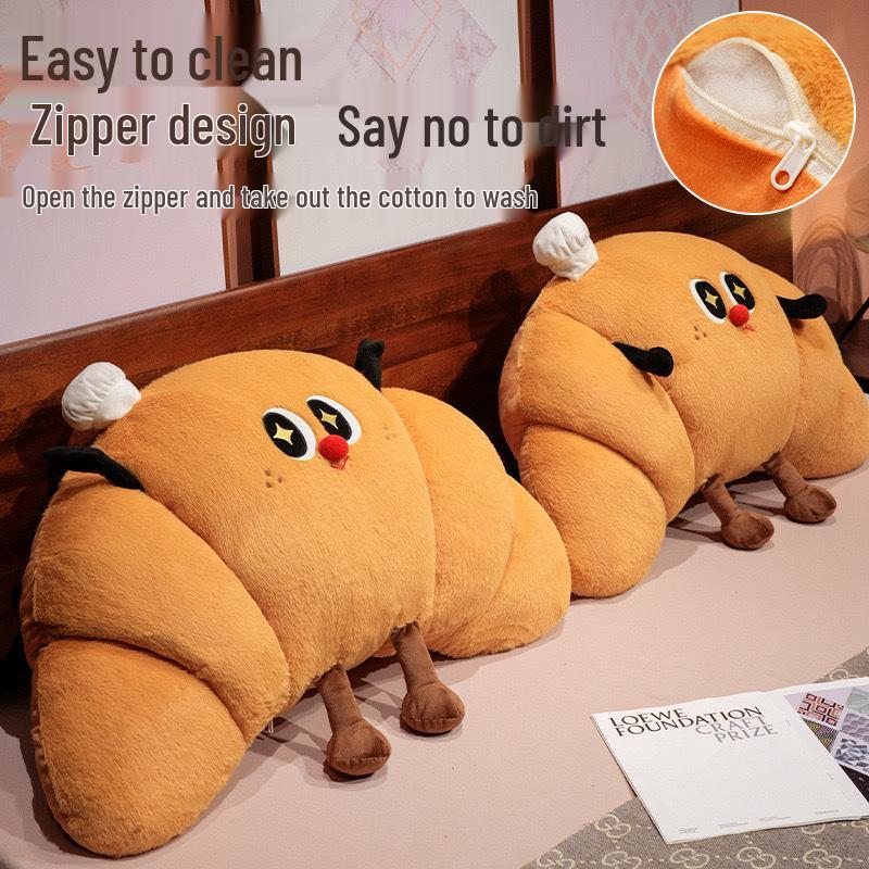**Cute Croissant Lumbar Support and Sofa Pillow**