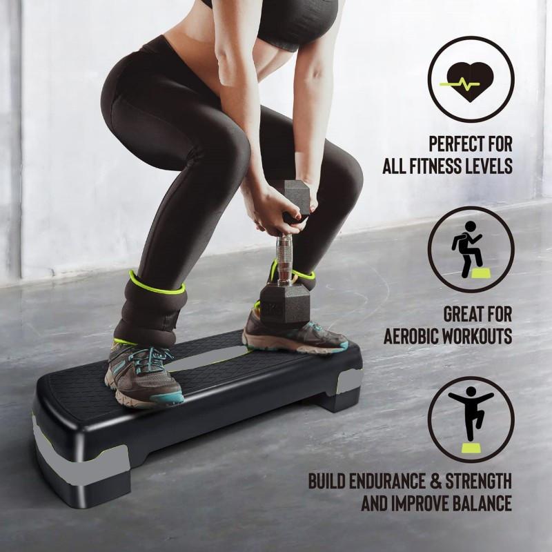 Household Cardio Fitness Training Equipment Height Adjustable Aerobic Stepper Gym Anti-slip Exercise Step Block Board