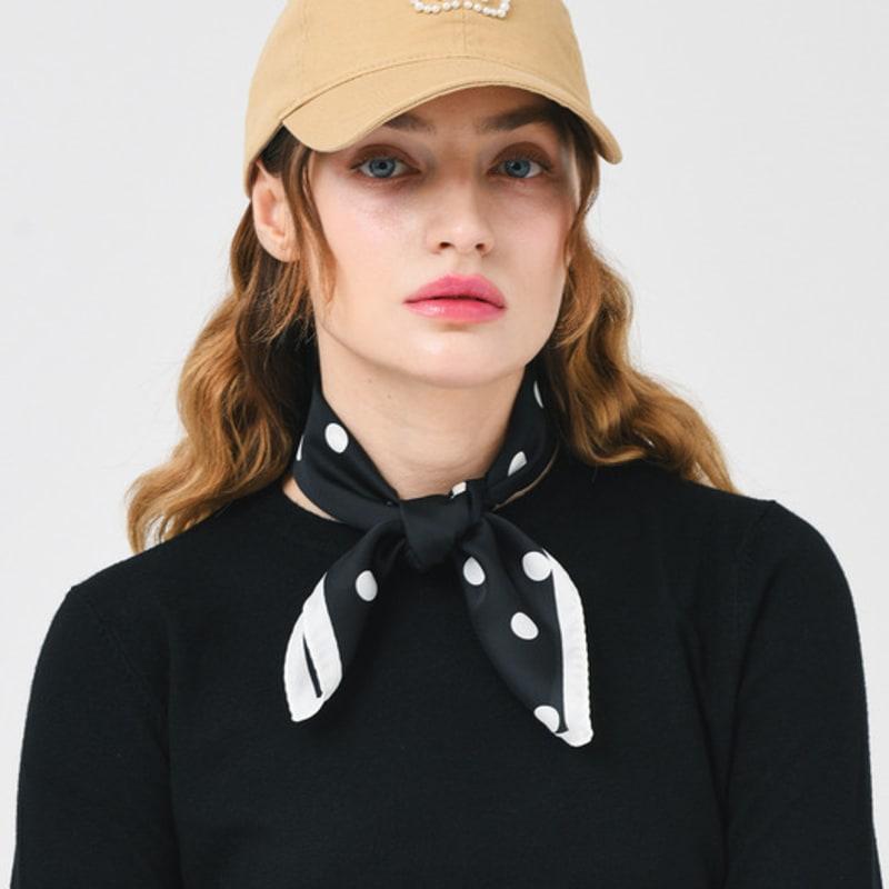 DOYOUKNOWMC ALL SEASON Golf Thick Dot Print Black Scarf