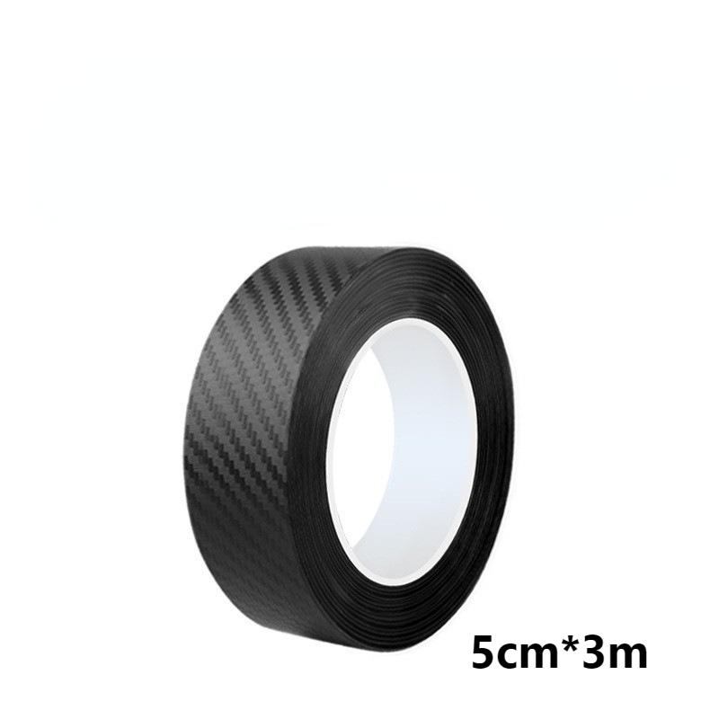 3D Carbon Fiber Car Door Sill Protector - Anti-Scratch Waterproof Matte Black Vinyl Film for Vehicle Body & Threshold Protection