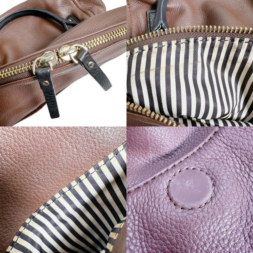 Kate Spade With Shoulder Strap Handbag Leather Brown Women Used