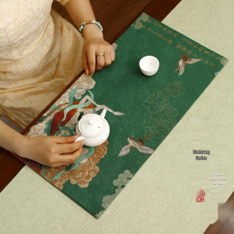 Taiwan Longjin Double-Sided Tea Tray and Zen Table Runner - Waterproof One-Person Cloth for Tea Ceremony