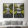 Cycling Poster Prints Enjoy The Ride Quote Travel Landscape Canvas Painting Modern Wall Art Pictures for Living Room Home Decor No Frame