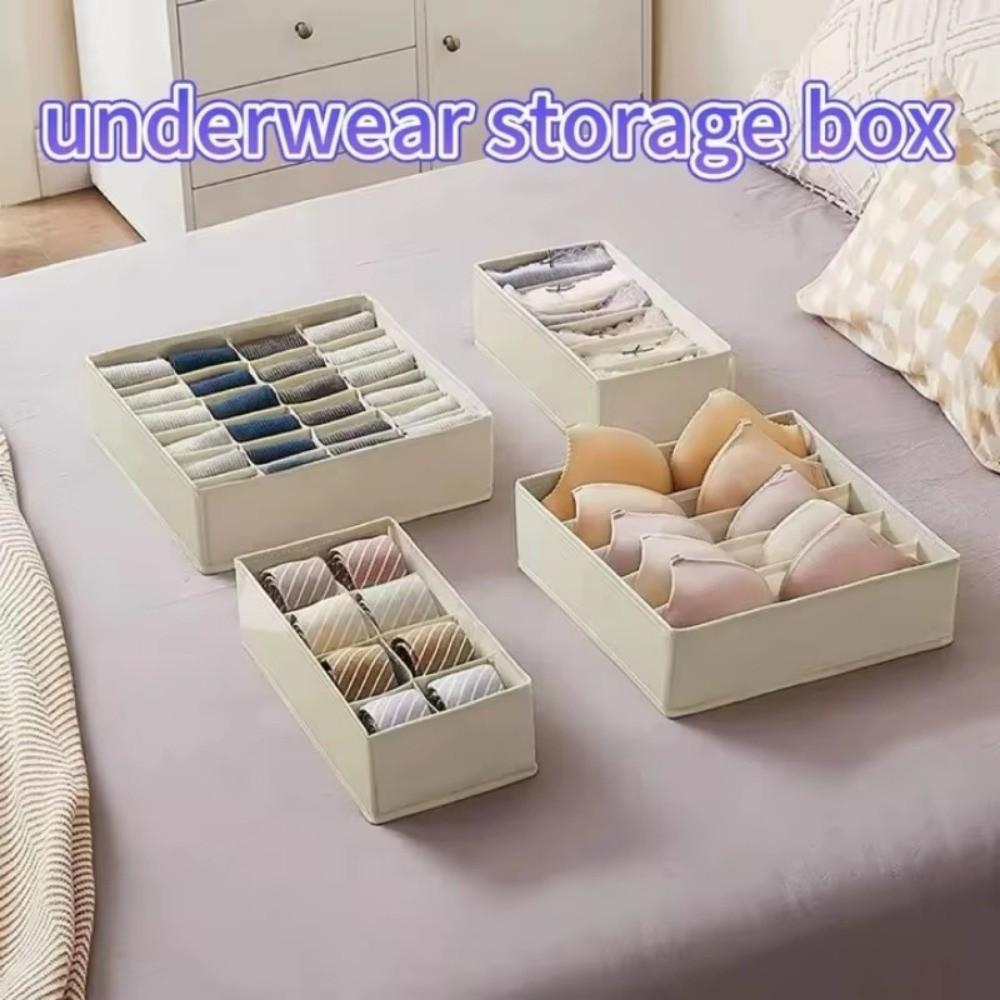 Stable Stacking Bra Drawer Organizer With Cover Socks Storage Box Compartment Organizer For Socks