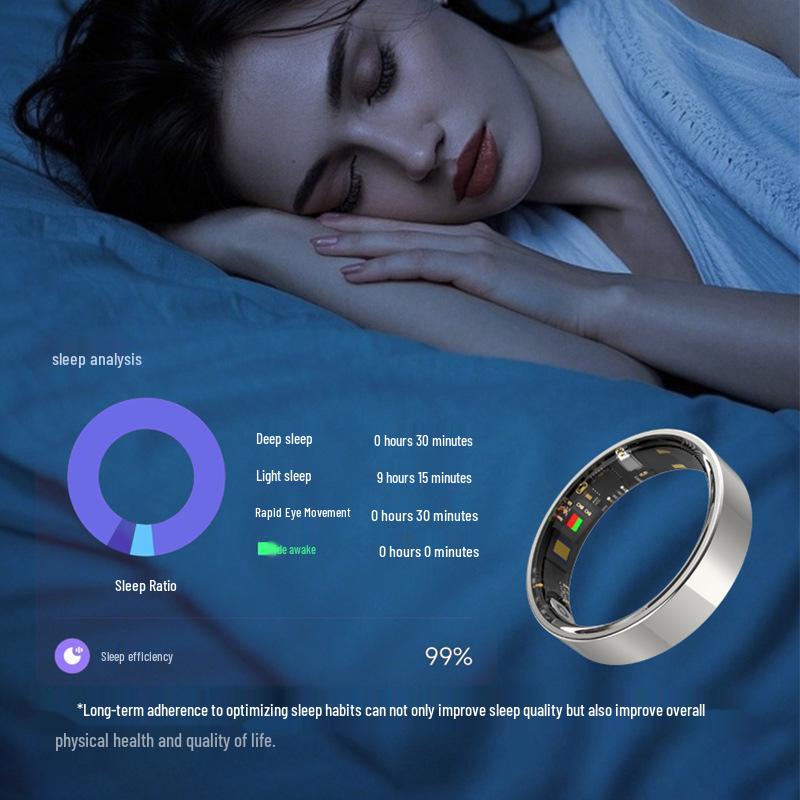 Cross-Border Bestseller Smart Ring: Heart Rate, Blood Oxygen, Sleep Monitoring, Waterproof, Remote Photo & Video Control.