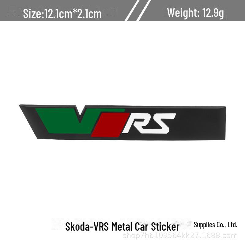 Compatible avec Volkswagen Skoda Octavia/Fabia RS: Logo VRS de calandre/aile/métal arrière et autocollant de carrosserie