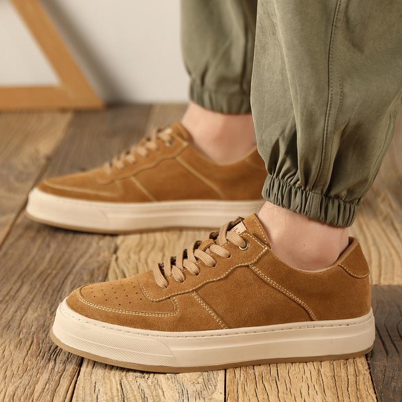2024 New Design Men's Thick-Soled Cow Suede Casual Sneakers – Trendy & Versatile Fashion