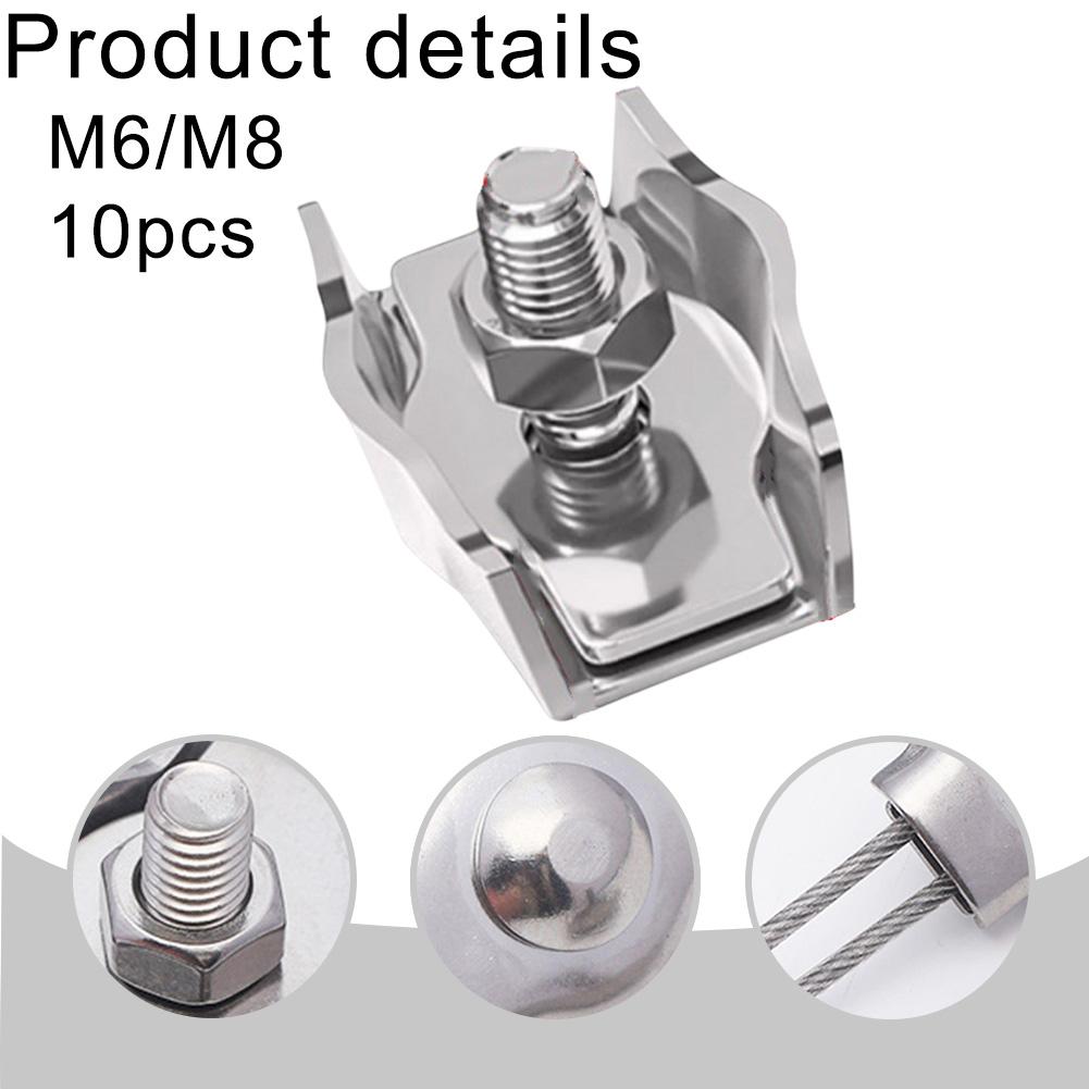 10 bucăți cleme de cablu din oțel inoxidabil 304 clemă de cablu cu un singur cap de clemă clemă pentru linie de frână dispozitiv de fixare pentru sârmă