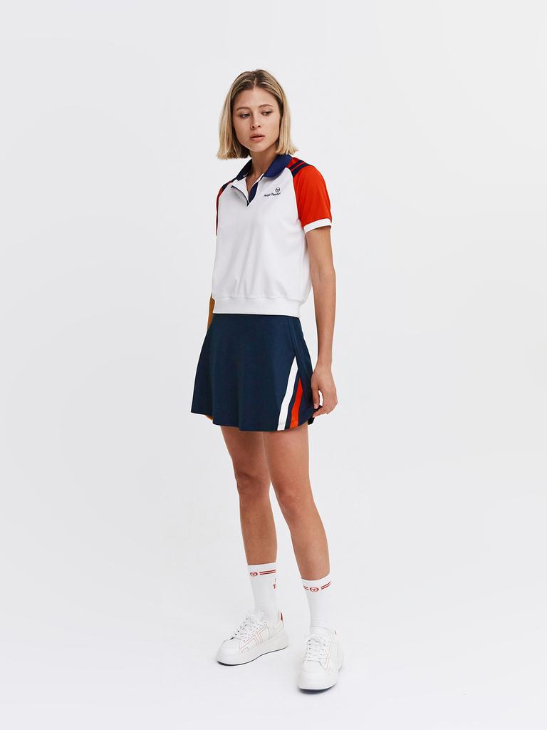 SERGIO TACCHINI W Oscuro Poly Striped Skirt (Navy)