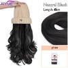 XIYUE Long Synthetic Straight Dark Brown Wigs with Hat Cap Adjustable Hair Wig with Hats for Ladies and Girls Daily Winter Wear