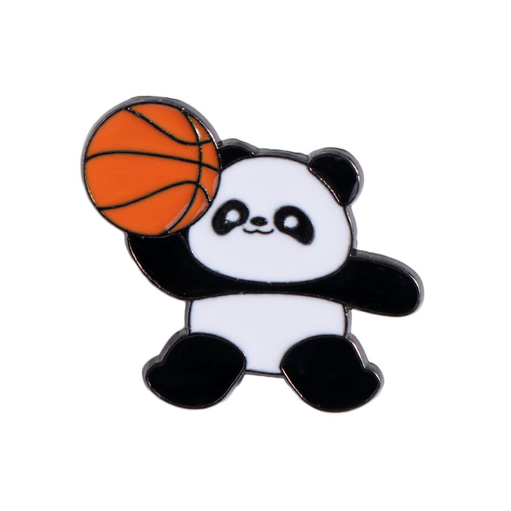 Zinc Alloy Panda Athlete Enamel Pins Trinket Craft Panda Skateboard Brooch Personality Jewelry Giant Panda Shape Badge Hat Badge