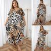 European-American Rayon Print Plus Size Beach Cover-Up Dress & Long Robe
