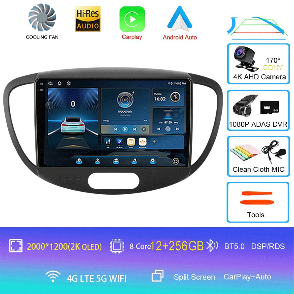 Android 14 Carplay Auto Car Radio For Hyundai I10 2007 - 2013 GPS Recorder Multimedia Video Player 4G+WiFi DSP