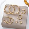 Exaggerated C-Shaped Ball Hoop Earrings Set for Women