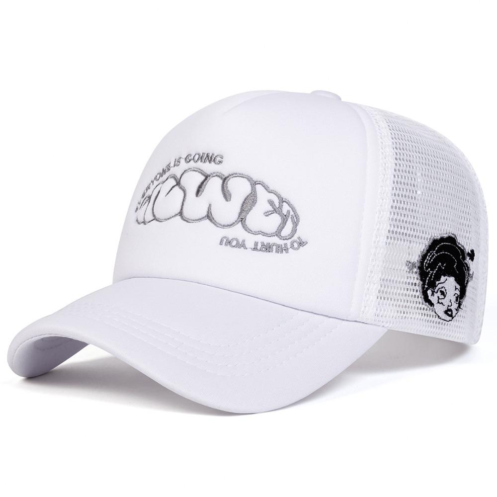 Fashion Letter Embroidery Baseball Cap EVERYONE IS GOING Mesh Peaked Cap Adjustable Casual Sunscreen Cap Unisex