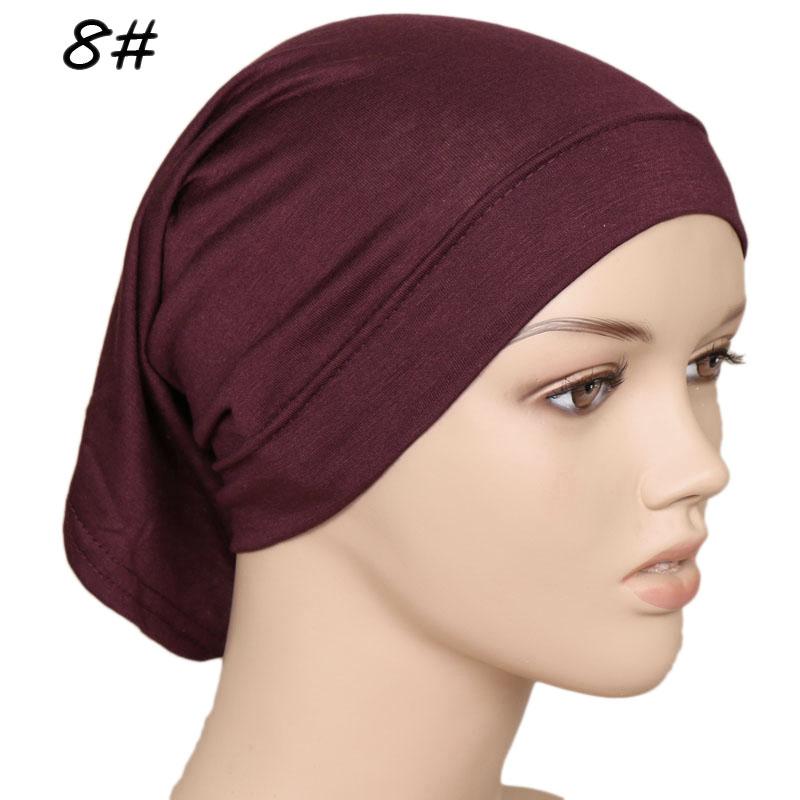 Muslim Underscarf Turban Hijab Ninja Inner Hat Women Chemo Cap Hair Loss Cover Beanie Bonnet Headwear Stretch Head Scarf Wrap