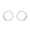 New Trendy Silver Color Double Layer Circle Hoop Earrings For Women Exaggerated Metal Layer Round Earrings Jewelry Gift