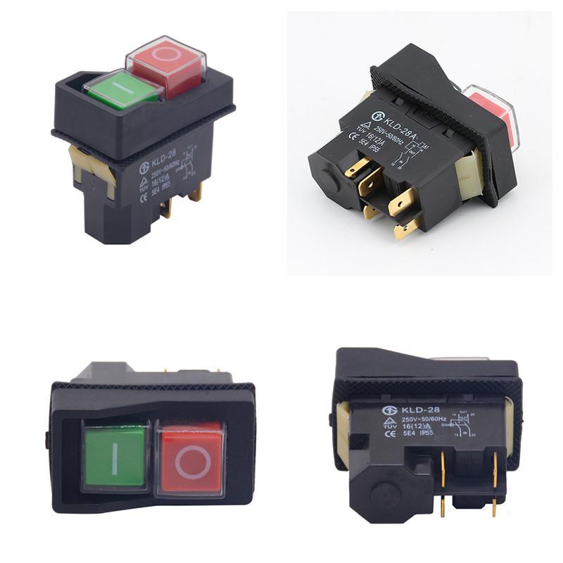4/5Pin AC250V 16A Waterproof IP55 Push Button Electromagnetic Switch Magnetic Starter Power Safety Switches for Machine Tool