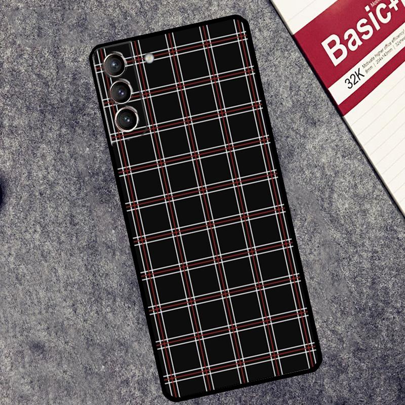 Plaid Pattern Stripes Case For Samsung Galaxy S24 S23 S22 S21 Plus Ultra Note 20 S9 S10 Note 10 S20 S21 FE Cover
