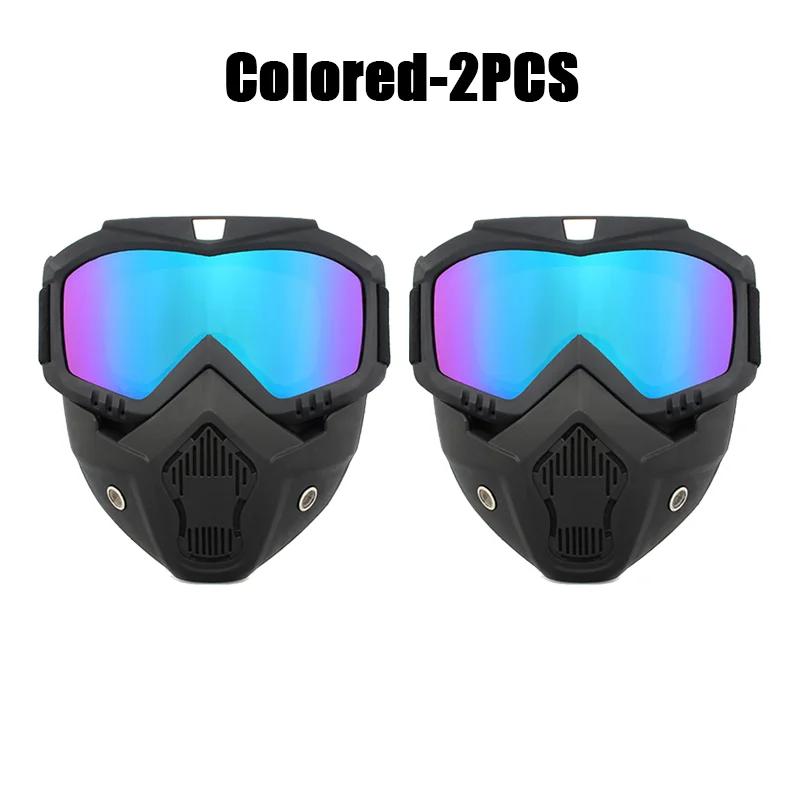 4Pcs Outdoor Sport Windproof Mask Goggle HD Motorcycle Glasses Snowboard Eyewear Riding Motocross Summer UV Protection Sunglasse