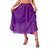 Ladies Sequin Beaded Belly Dance Skirt Chiffon Fabric Elastic Waistband Performance Costume Practice Dancewear