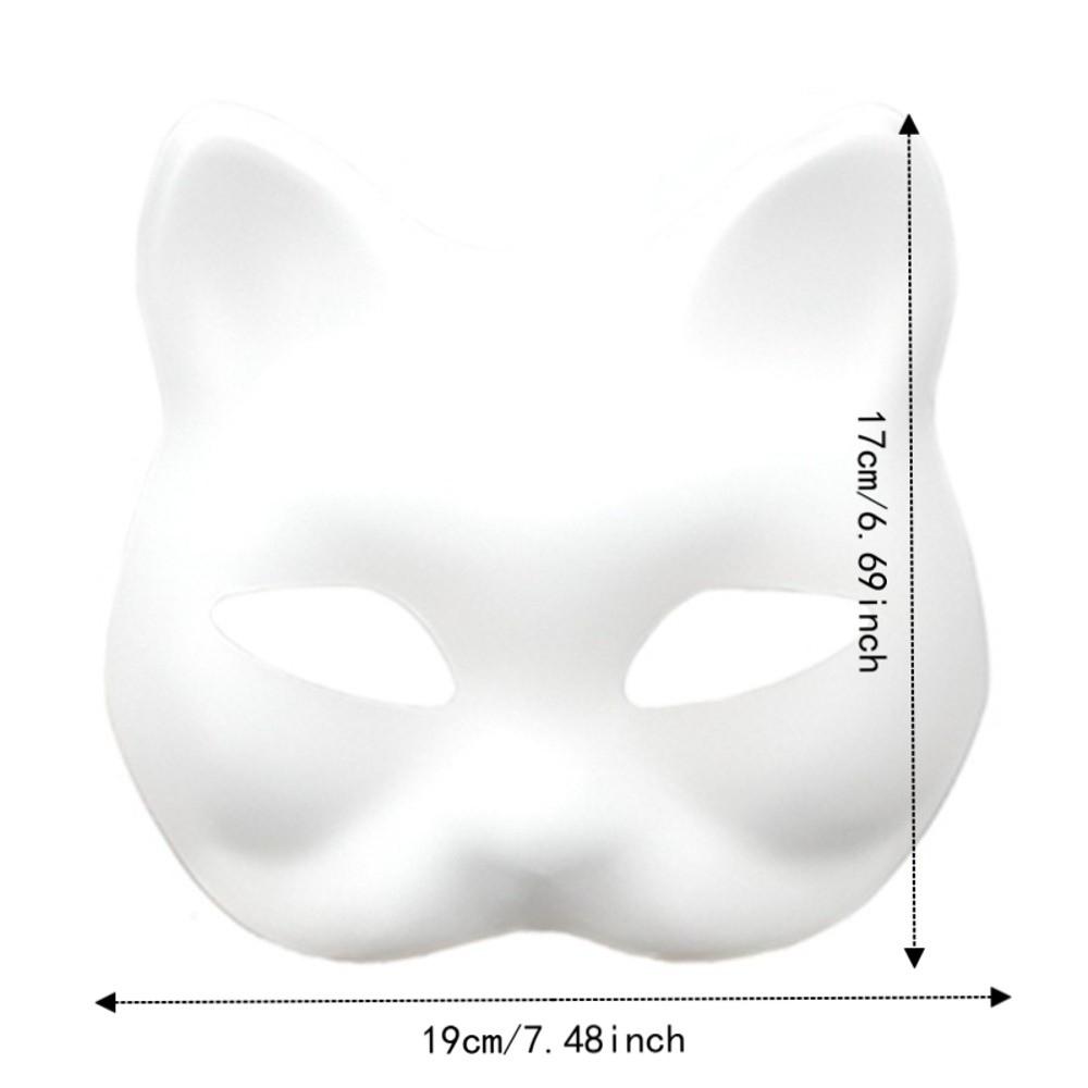 DIY Kit Blank Cat Mask Making Kit Paper Mache Fabric Straps Animal Half Face Mask Mesh Stickers Plush Faux Fur