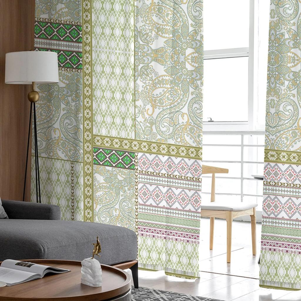 Blätter Blumen Viereck Peris Schlafzimmer Transparent Gardinen Urlaub Dekoration Fenster Voile Tüll Vorhang