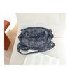 Casual Literary Tote Bag Versatile Fashion Embroidery Washing Water Flower Contrasting Color Shoulder Women's Bag