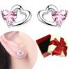 Earrings With S925 Cubic Zirconia Hearts, Crystals, Stud