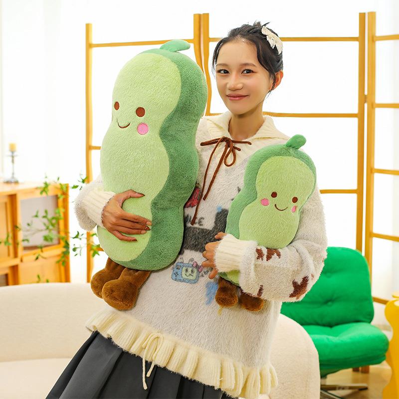 Long pea throw pillow plush toy cute kelp doll children sleeping doll gift