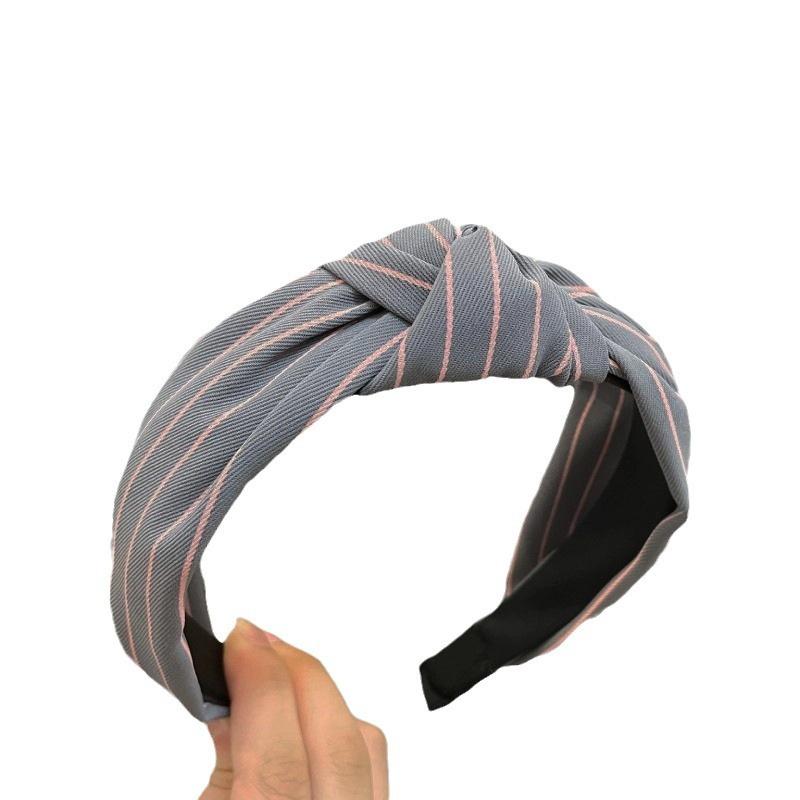 Mode Dam- och Flickrandigt Hårband med Mittknut för Damers Dagliga Casual Hårbyglar Accessoar