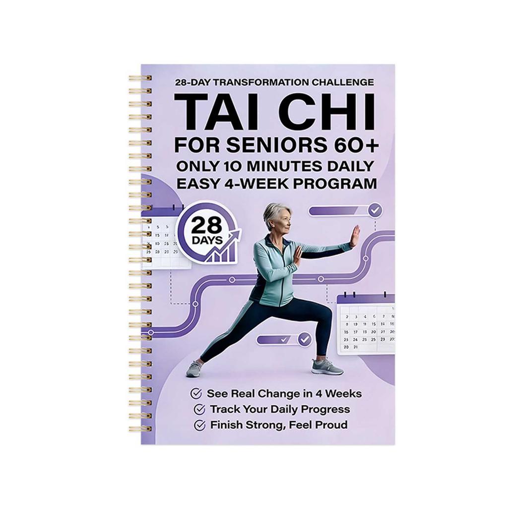 Tai Chi for Seniors 60 Plus 28 Day Walking Journal Easy Four Week Program Daily Progress Tracker Spiral Bound
