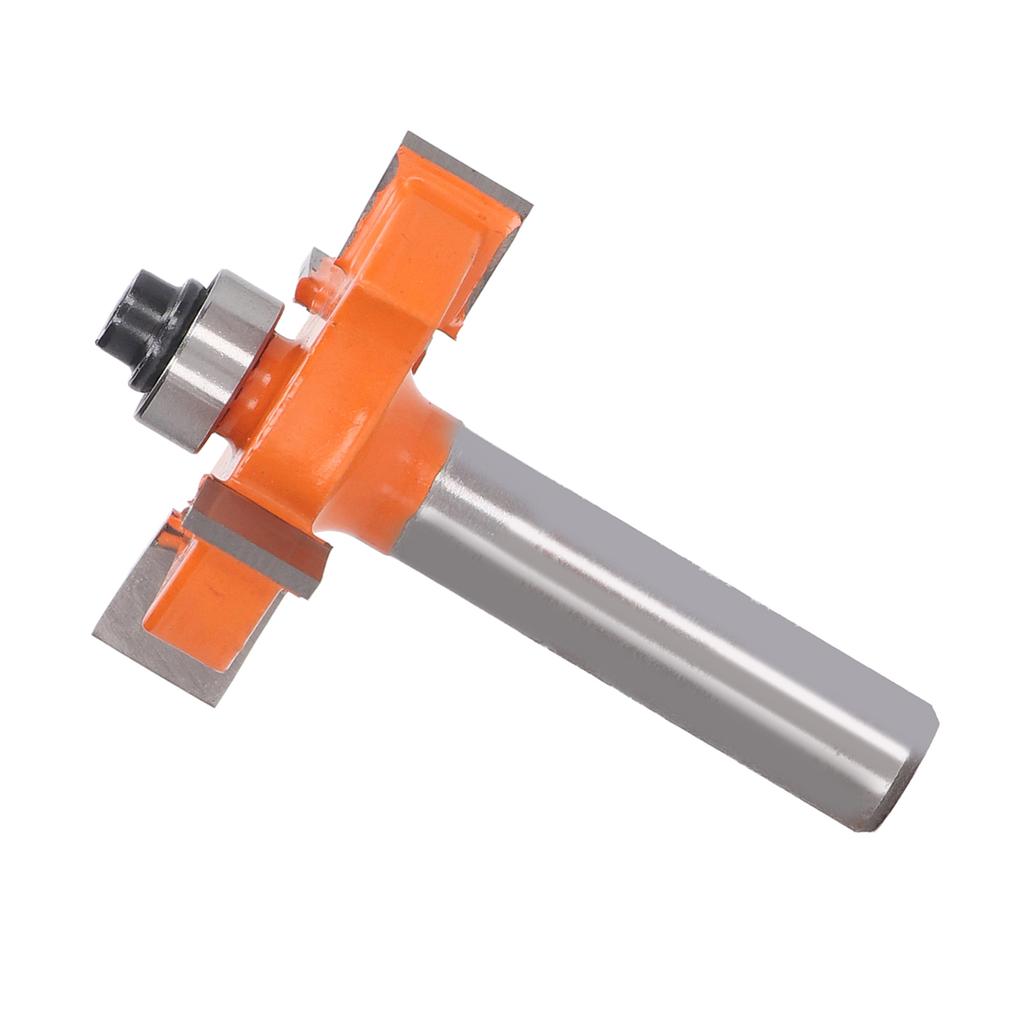 4 Flügel Nutfräser Hochkohlenstoffstahl Rückschlagarm Schlitzfräser Falzfräser mit 8mm Schaft für Kiefernholz Orange