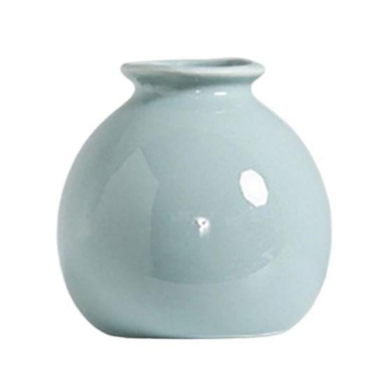 Kleine Runde Keramikvase Minimalistisch Nordisch Modern Dekorative Vase für Wohnzimmer Küche Schlafzimmer Eingangsbereich Kaminsims Tischmittelstück