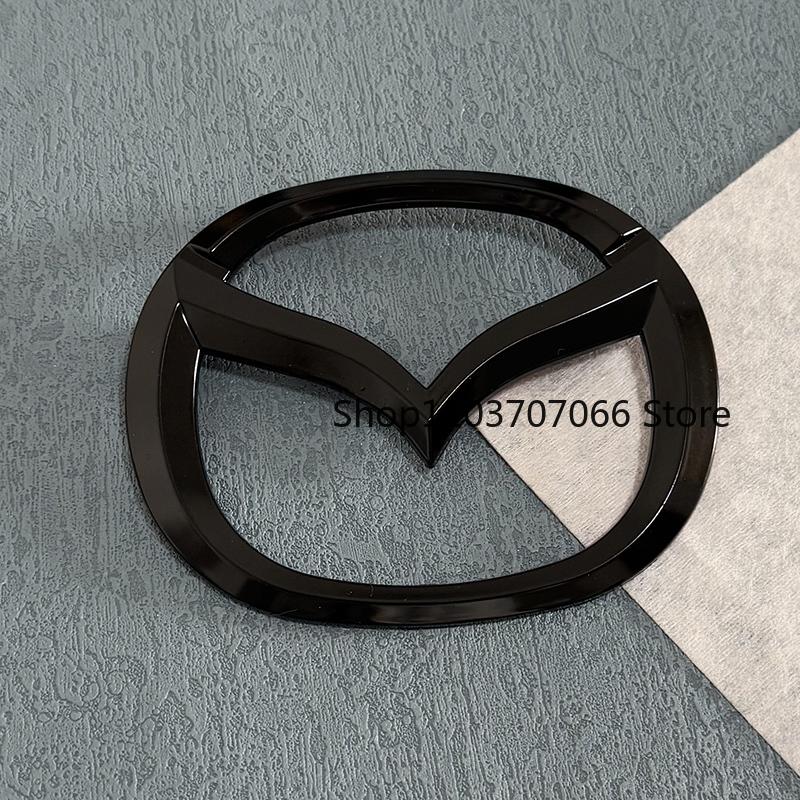 3D ABS Car Front Grille Emblem Tailgate Badge For MAZDA 6 2020 2021 2022 Auto Grille Rear Trunk Black Logo Sticker Accessories