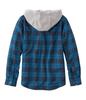 LL Bean Flannel Big Size Deep 1000144173 Kids' Fleece-Lined Shirt/Hoodie, Plaid, Kids, 8, Red,