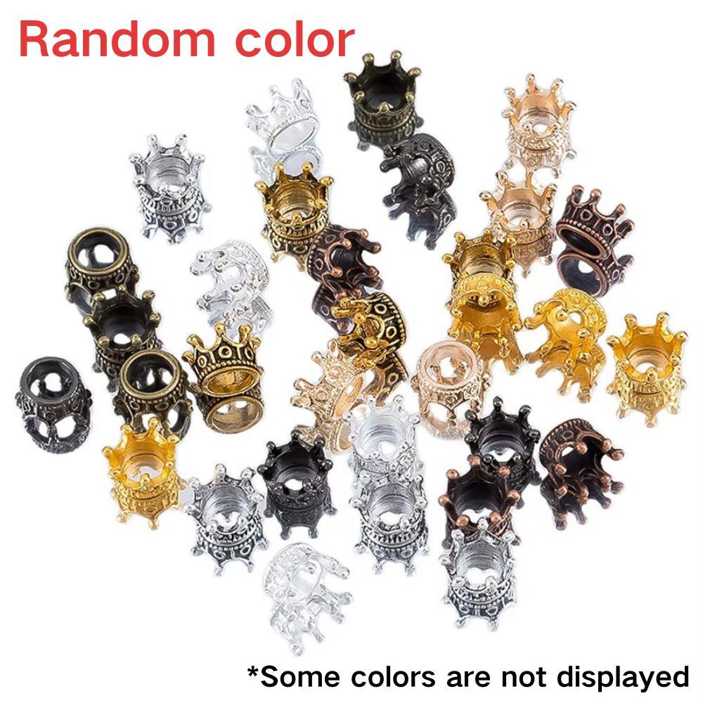 10pcs Alloy Mixing Colors Crown Accessories Pendant DIY Bracelet Necklace Earring Making Decorative Spacer Beads YMY