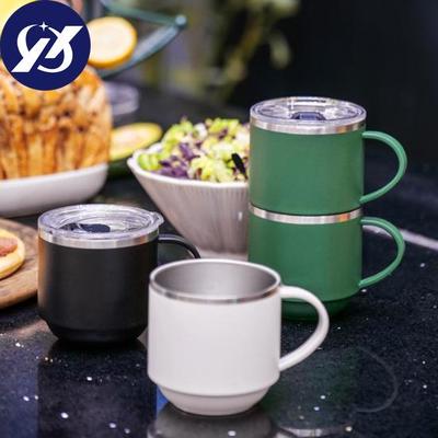 330ml Insulated Cup with Handle Double Wall 304 Stainless Steel Winter Indoor Tea Coffee Drinking