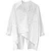 Weiße Blusen für Damen Oversized Tops Streetwear Koreanische Mode Freizeithemden Geschlitzt Unregelmäßig Vintage Bluse