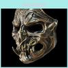 Zilver en Koper Predator Harsmasker Rollenspel Requisiet Voor Halloween en Feestdecoratie