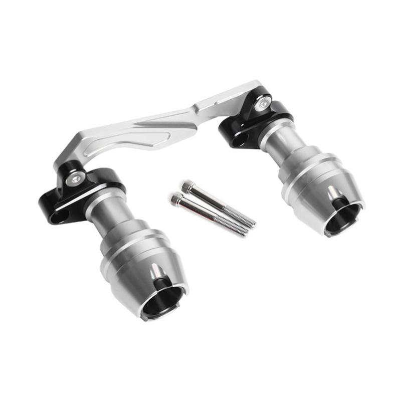 

Motorcycle Adjustable Exhaust Pipe Motorcycle Accessorie Front Fork Wheel Fall Protection Frame Slider Anti Crash Protector серебряный