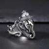 Retro Thai Auspicious Elephant God Ring Men's Live Large Size Ring Men's Ring Single Ring Jewelry