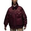 Jordan Solid Color Casual Jacket With Back Pattern Design And Stand Collar Women Jacket Burgundy FZ6449-619
