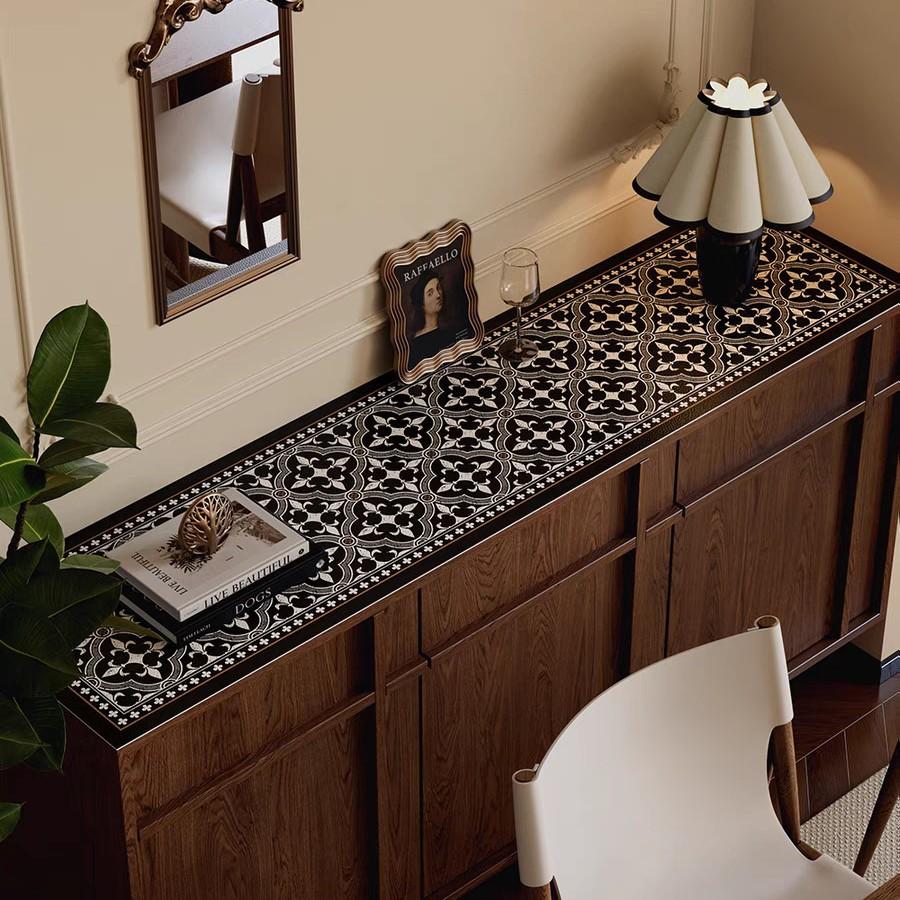 Medieval Style Erasable Leather Table Mat, Tv Cabinet, Window Sill, Shoe Cabinet Mat, Waterproof Dirt-Resistant And Easy To Take Care Of Floor Mat