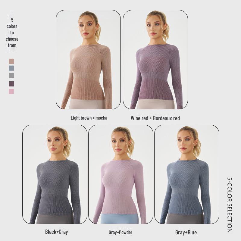 Autumn/Winter Long-Sleeve Yoga Top: Slim, Breathable Modal Cotton Body Shaper for Running and Fitness.